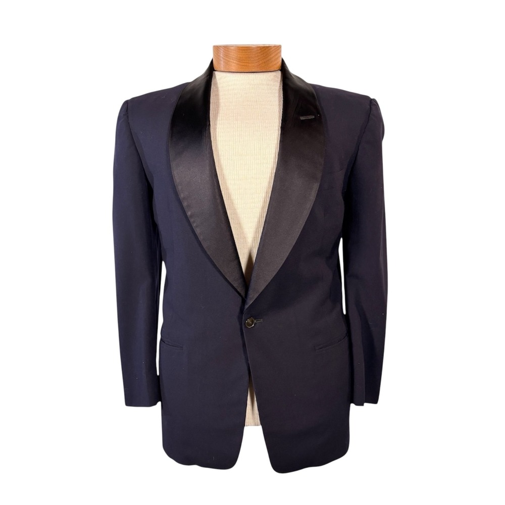 Vintage 60s After Six by Rudofker Tuxedo Jacket Mens 44 Blue Black Classic Event